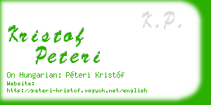 kristof peteri business card