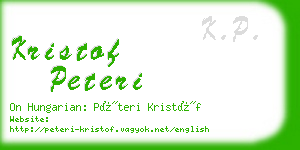 kristof peteri business card